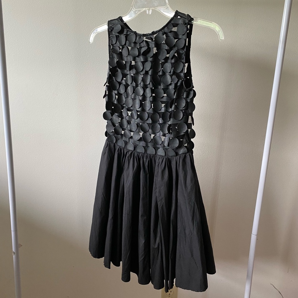 LF Stores Black Faux Leather Mini Dress Sz 6